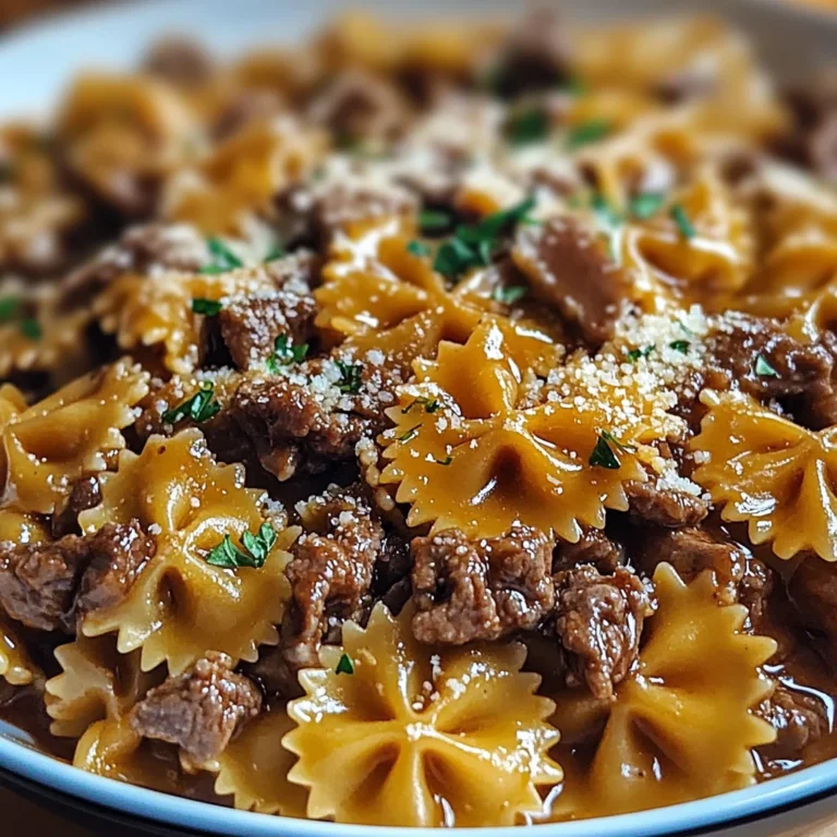 Cheesy Beef Bowtie Pasta with Garlic Butter Delights You!