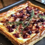 Cranberry Brie Tart with Pancetta & Thyme