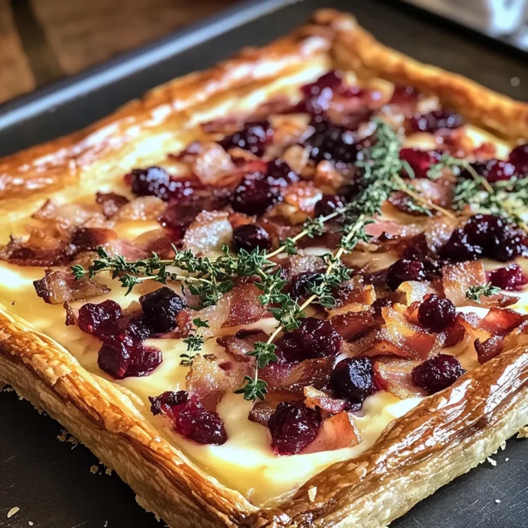 Cranberry Brie Tart with Pancetta & Thyme