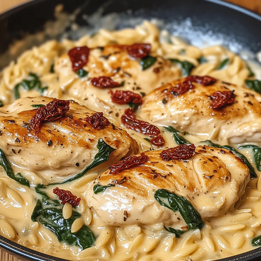 Creamy Tuscan Chicken with Orzo