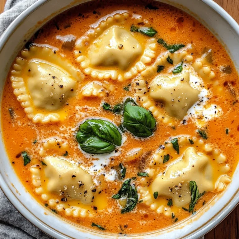 Creamy Tuscan Ravioli Soup