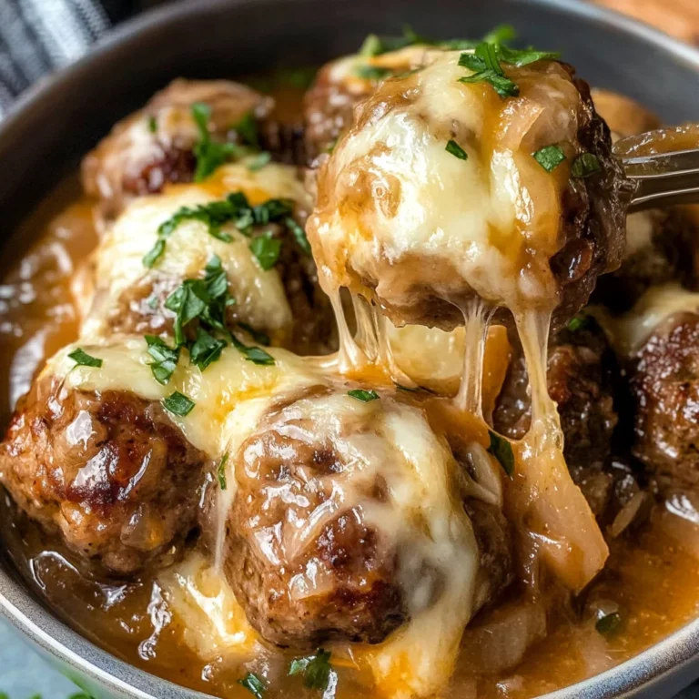 Crock Pot French Onion Meatballs