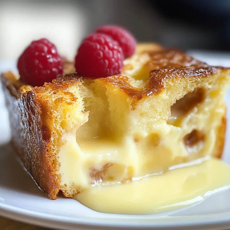 Custard Bread Pudding with Vanilla Sauce