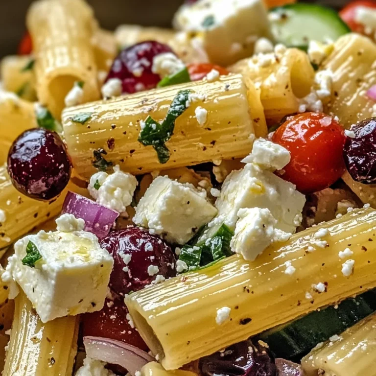 Feta & Cranberry Rigatoni Salad with Lemon Vinaigrette