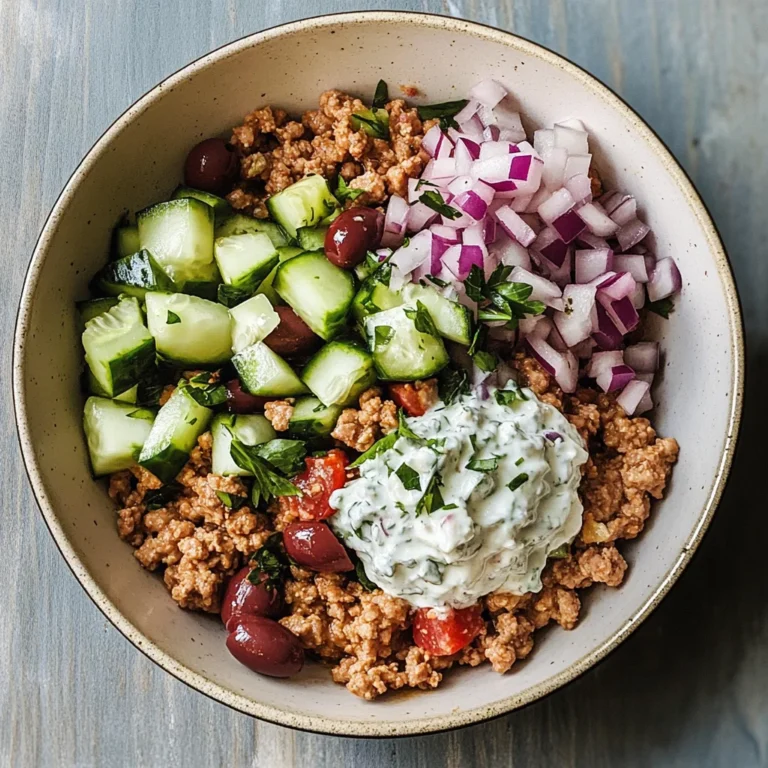 Healthy Greek Ground Chicken Bowls