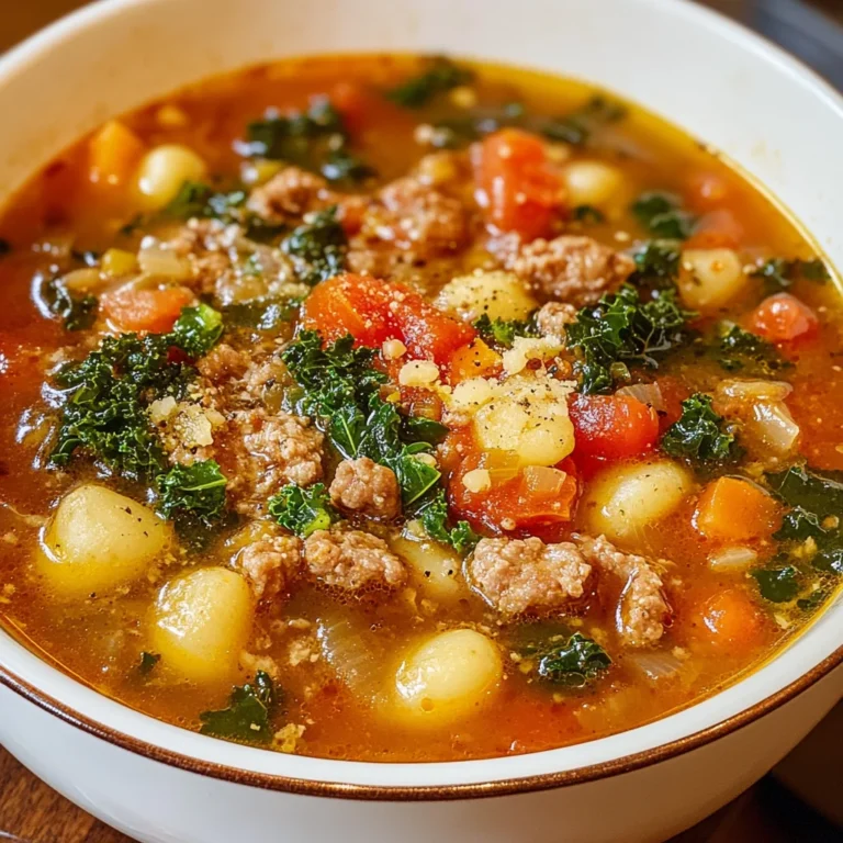 Italian Vegetable Soup with Spicy Sausage