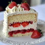 Moist Vanilla Cake with Strawberry Filling