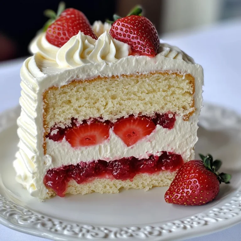 Moist Vanilla Cake with Strawberry Filling
