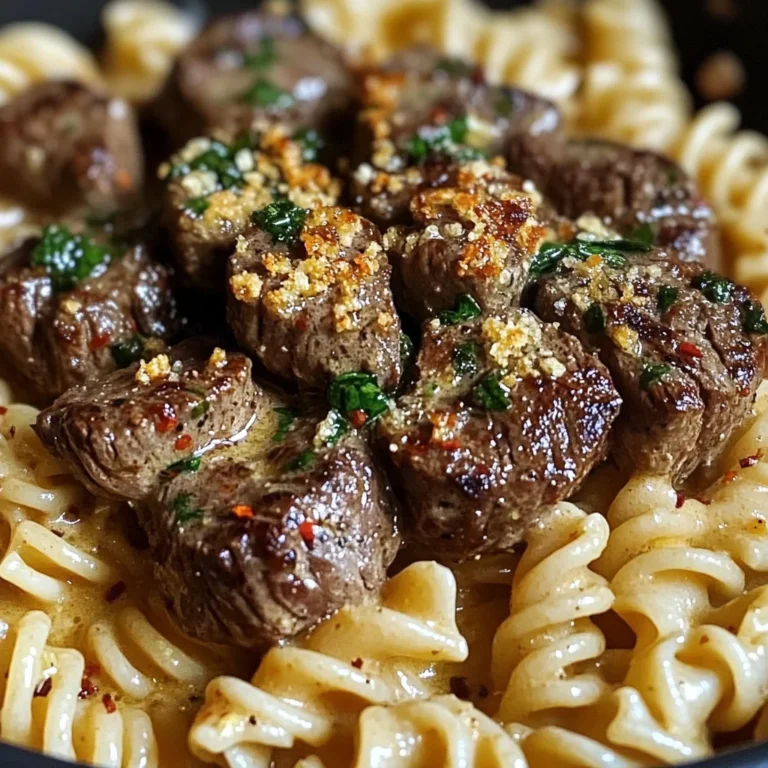 One-Pot Creamy Spicy Garlic Butter Steak & Pasta