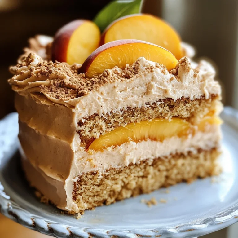 Peach Cake with Brown Sugar Frosting