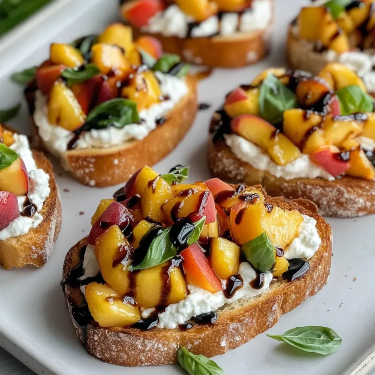 Quick Peach Bruschetta with Whipped Ricotta