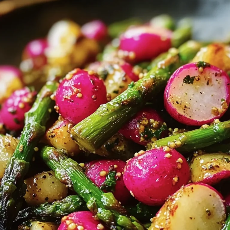 Roasted Asparagus and Radishes with Mustard Vinaigrette