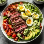 Steak Cobb Salad with Creamy Avocado Dressing {Whole30, Keto}