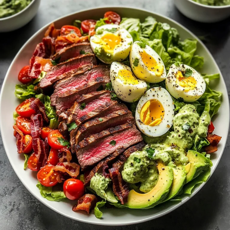 Steak Cobb Salad with Creamy Avocado Dressing {Whole30, Keto}