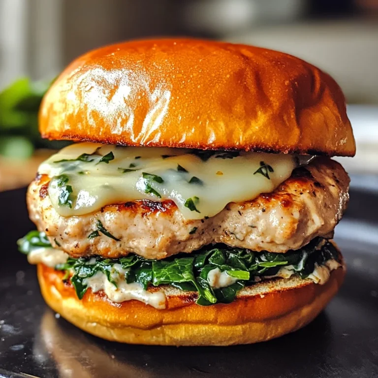 White Cheddar Spinach Chicken Burgers