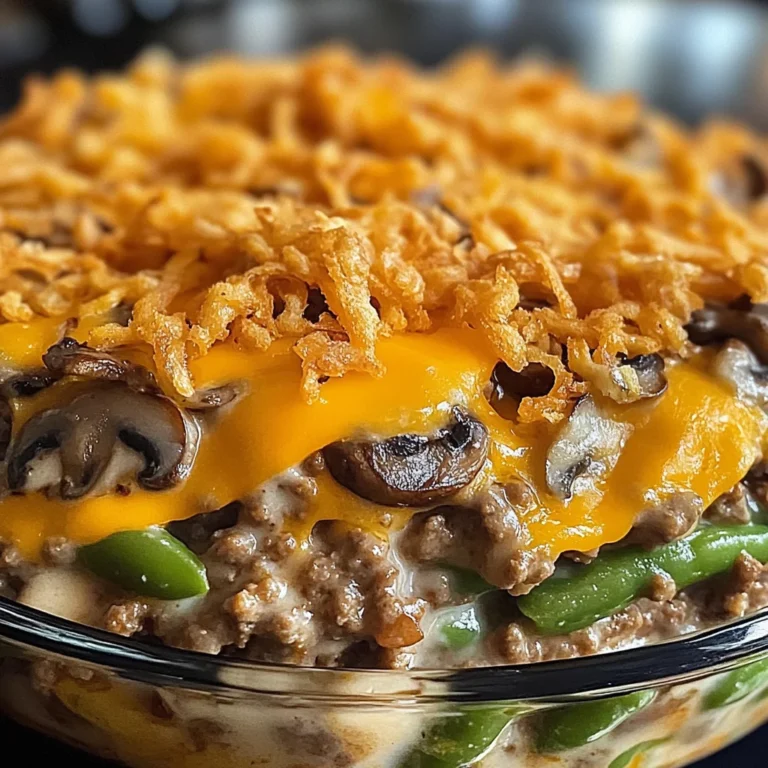 chicken hamburger Green Bean Casserole with Mushrooms made easy!