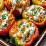 Buffalo Chicken Stuffed Peppers - Dairy Free & Low Carb