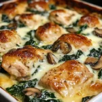 Chicken, Spinach, and Mushroom Low Carb Oven Dish