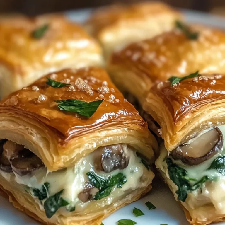 Creamy Mushroom & Spinach Stuffed Pastry Bites