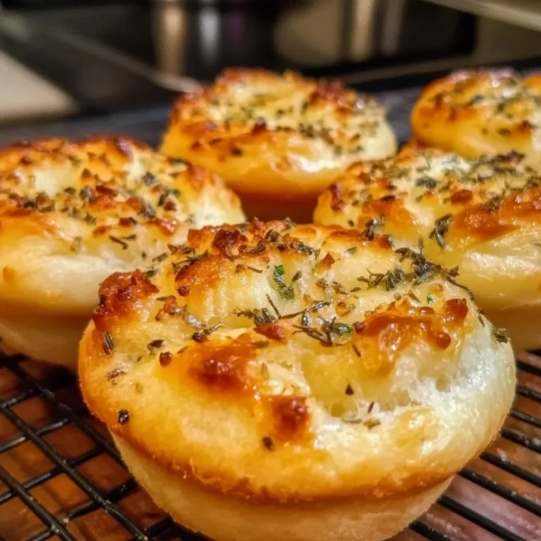 Golden Crust Garlic Rosemary Focaccia Muffins