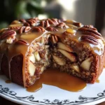 Apple Pecan Cake With Caramel Glaze