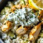 Easy Chicken Tzatziki Rice Bake