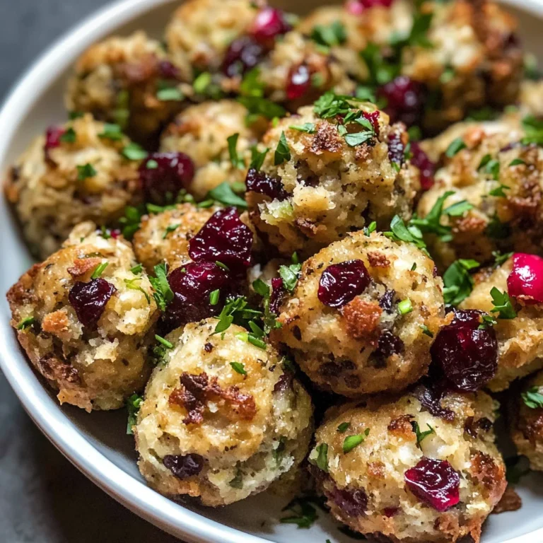 Festive Cranberry Turkey Stuffing Balls