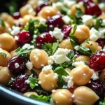 Feta & Cranberry Chickpeas with Lemon Vinaigrette