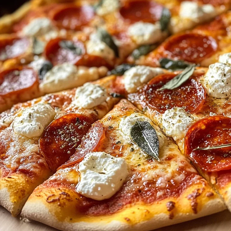 Hot Honey Pepperoni Ricotta Pizza : Sweet and Spicy