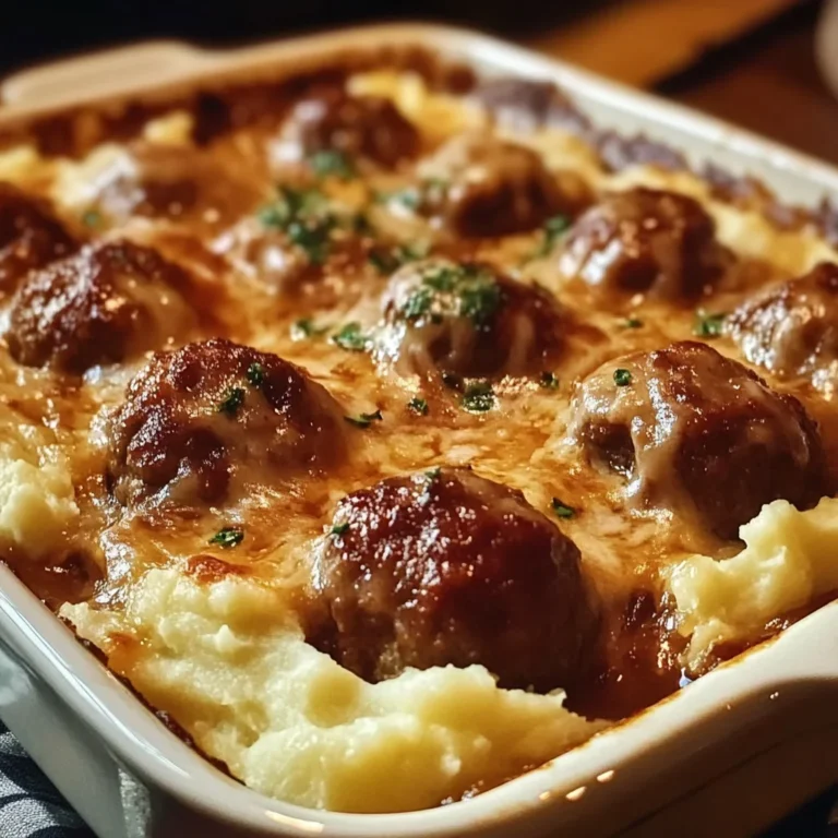 Meatball & Mashed Potato Bake