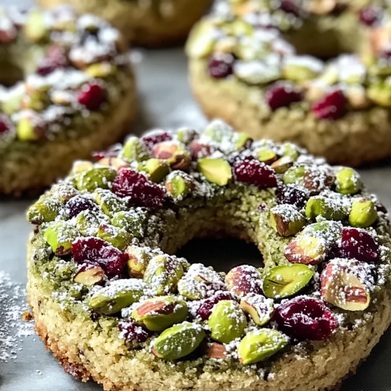Pistachio Cranberry Wreath Cookies