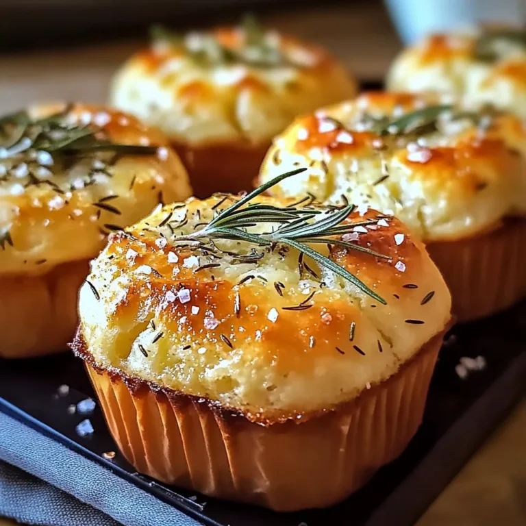 Easy Garlic Rosemary Focaccia Muffins