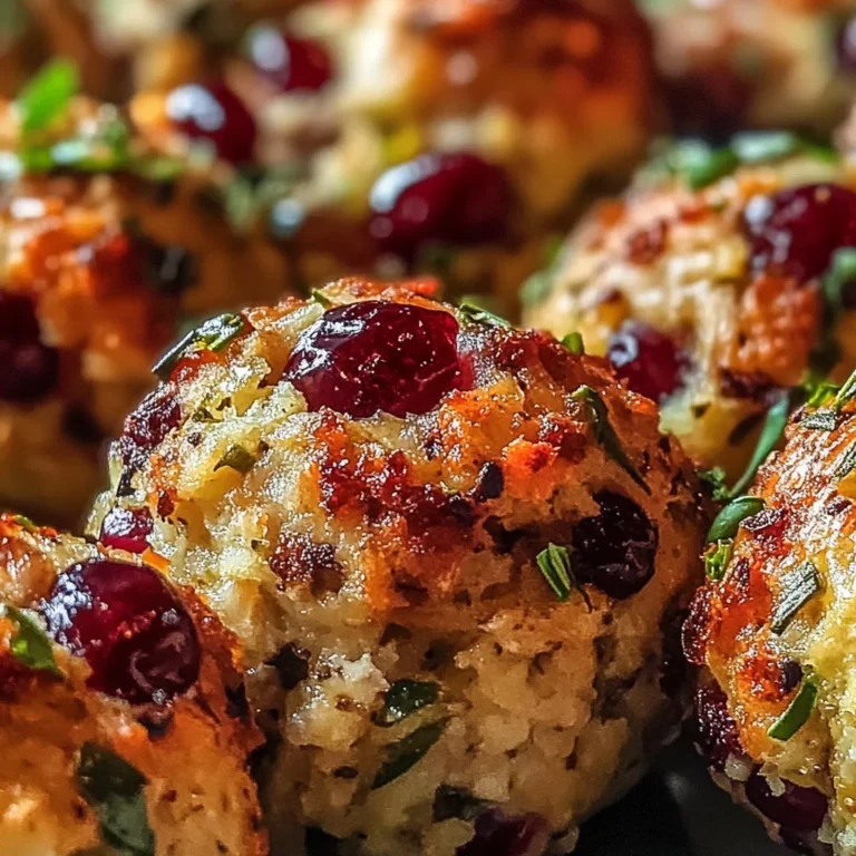 Festive Cranberry Turkey Stuffing Balls