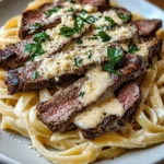 Savory Steak Gorgonzola Alfredo with Creamy Parmesan Sauce