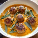 Turkey Meatballs in Pumpkin Sage Sauce