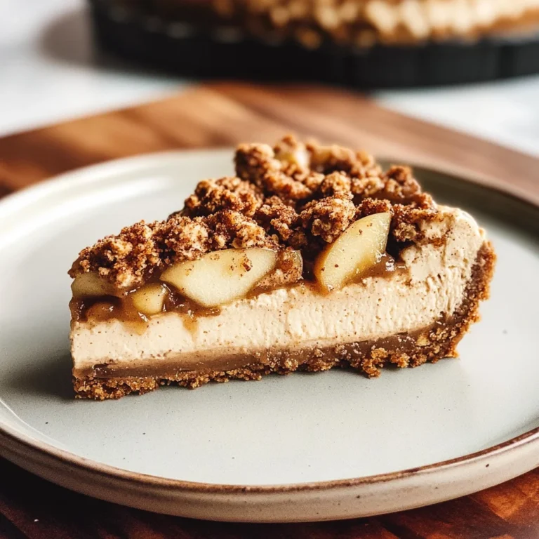 VEGAN APPLE CRUMBLE CHEESECAKE