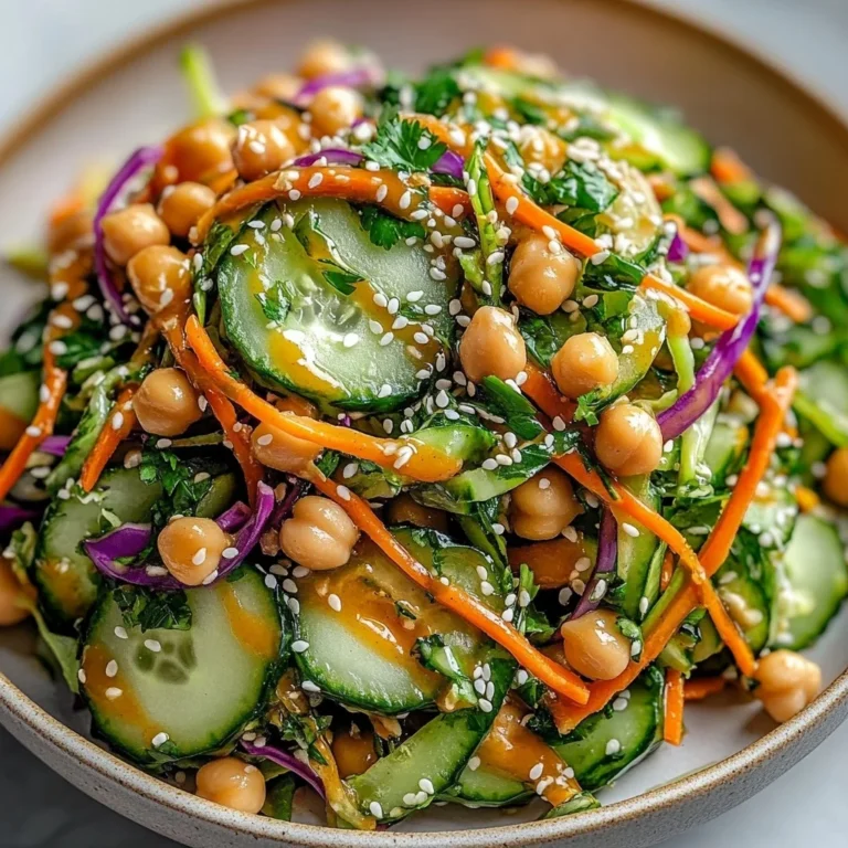 Asian Cucumber and Chickpea Slaw with Sesame Dressing is …