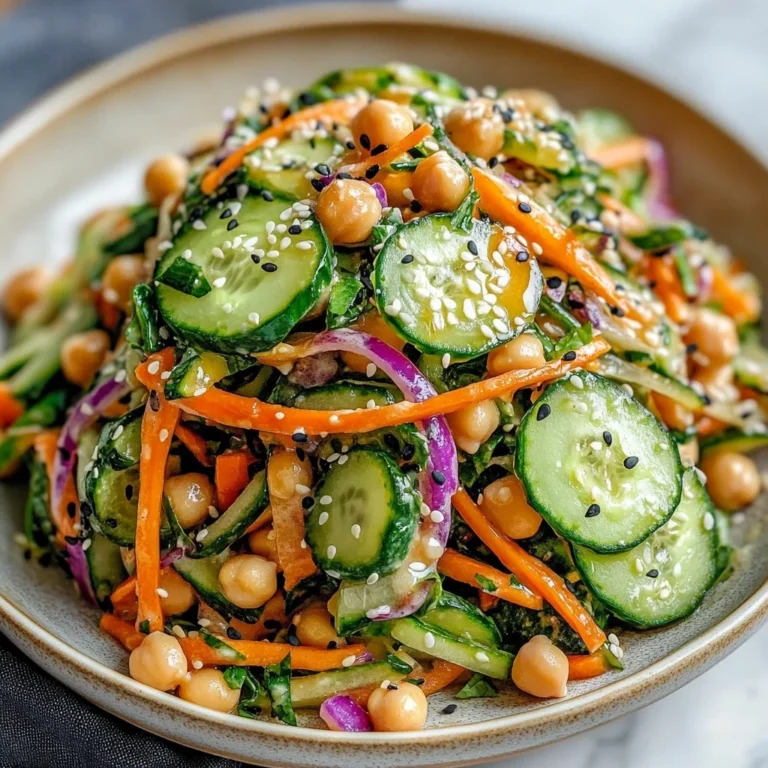 Asian Cucumber and Chickpea Slaw with Sesame Dressing is …