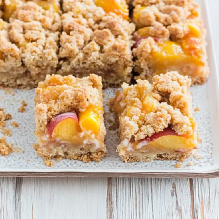 Peaches and Cream Crumble Bars: Irresistibly Creamy Delight