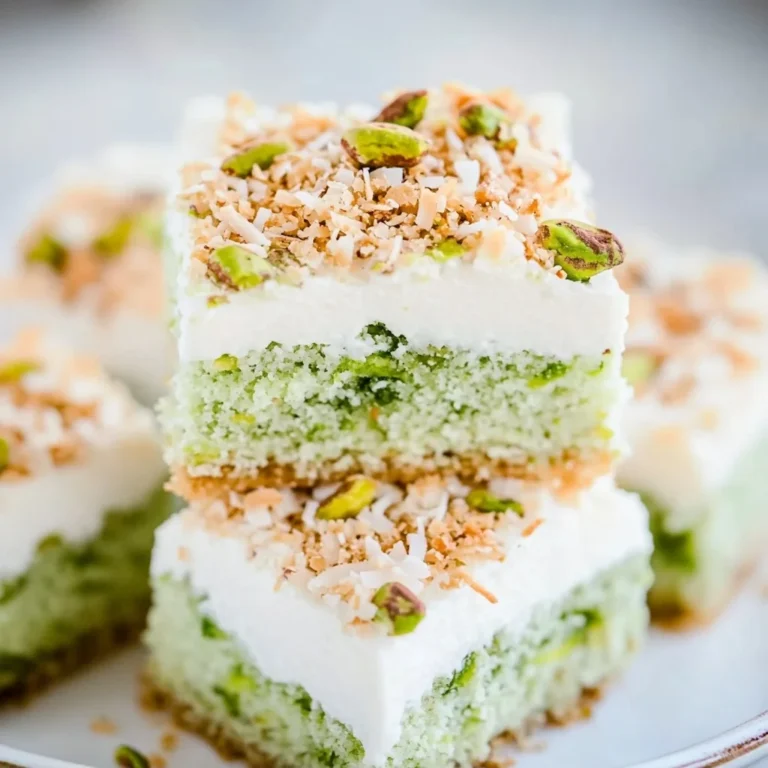 Coconut Pistachio Bars with Coconut Cream Cheese Frosting…