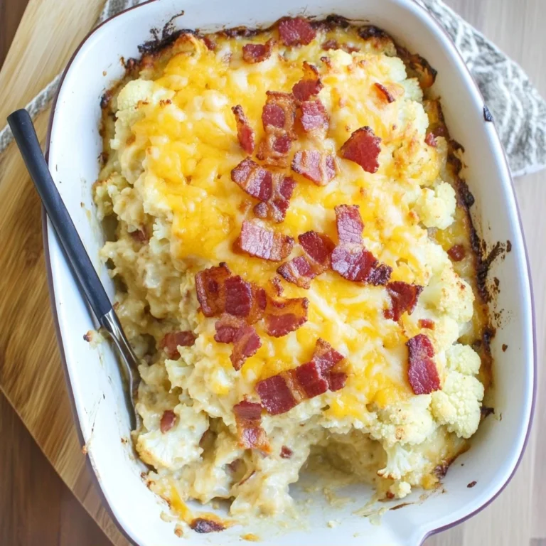 Loaded Cauliflower Casserole with Cheese and Bacon: Irres…