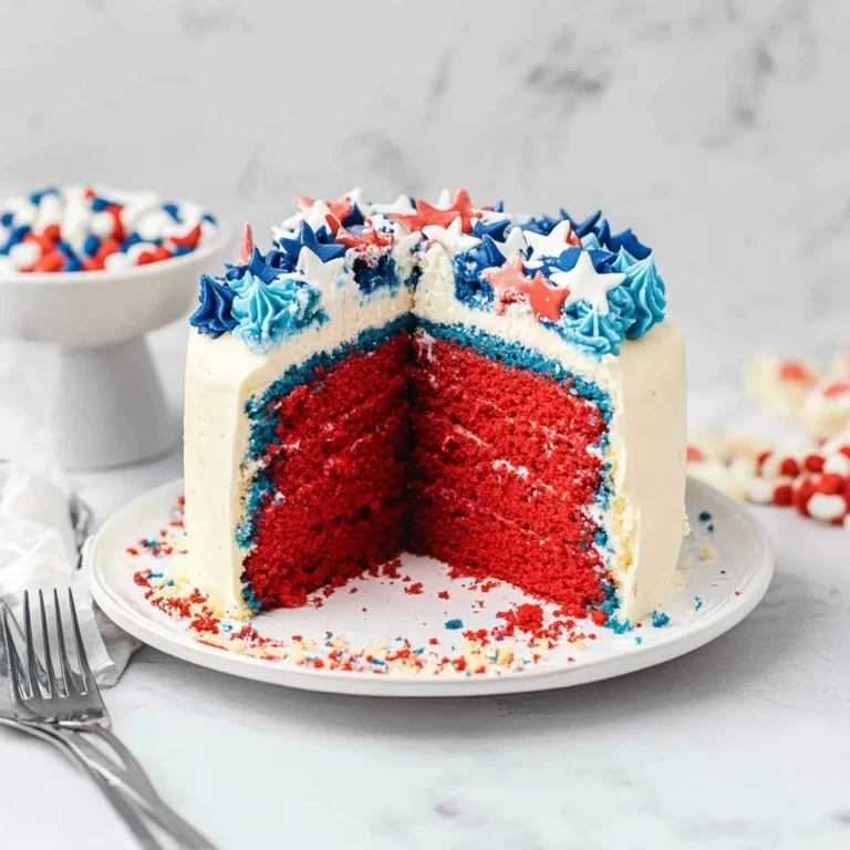 Red White and Blue Frosted Vanilla Cake: A Festive Delight